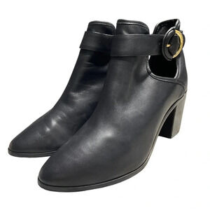 TED BAKER Sybell Leather Heeled Cut out Ankle Boots - Black Women’s 40